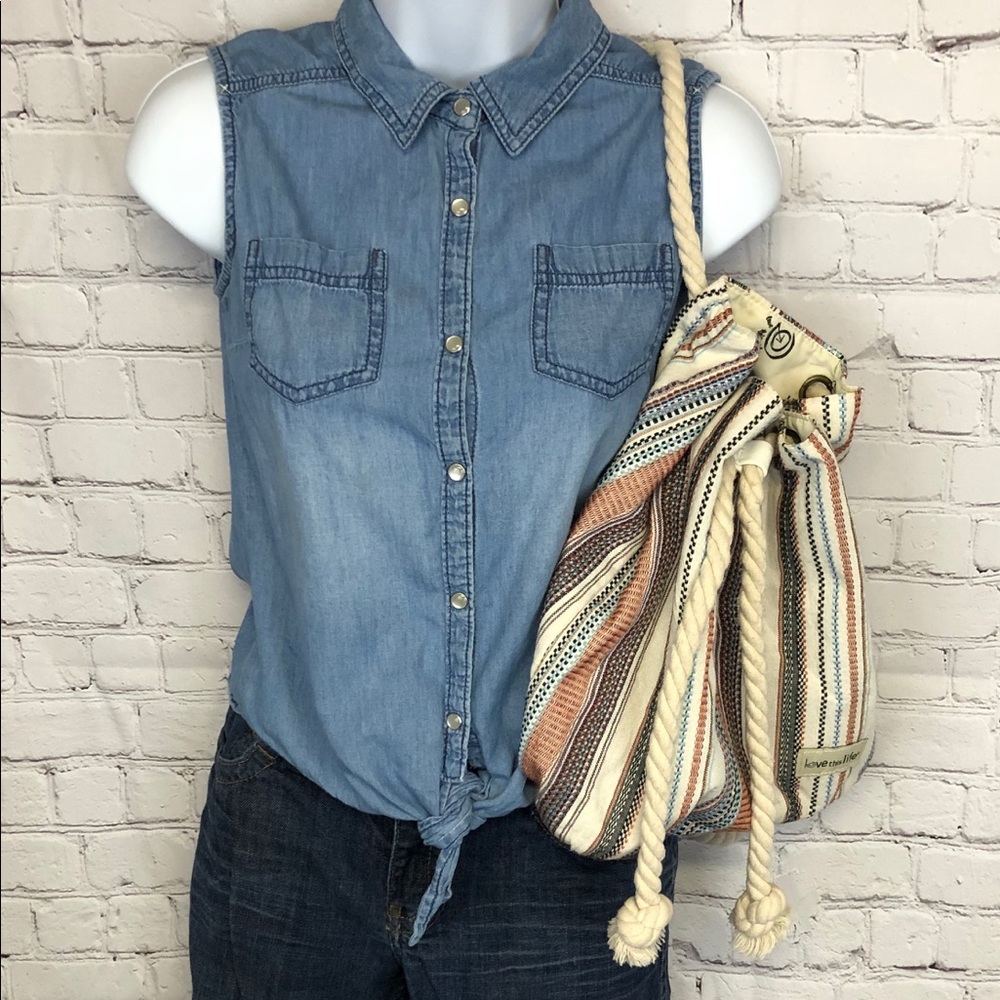 Mudd Sleeveless Faded Denim Top